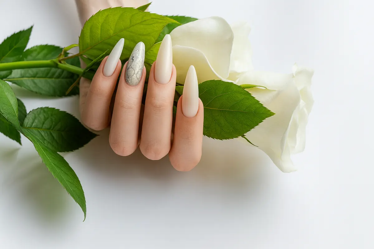Nasza pasja do urody i piękna – poznaj filozofię IzuBeauty Elegancki manicure w jasnych odcieniach z akcentem kwiatowym
